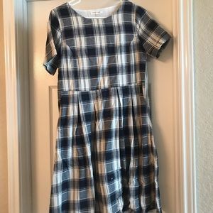 Navy plaid dress